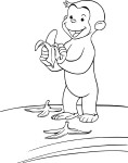 Coloriage singe banane