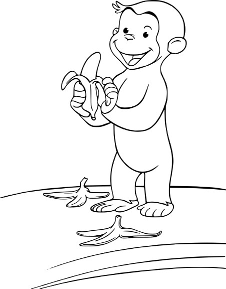 Coloriage singe banane