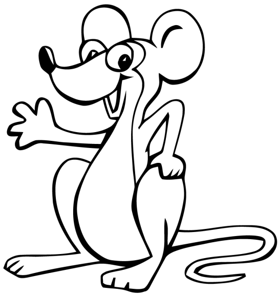 Disegno di Mouse facile da colorare