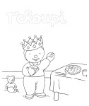 Tchoupi Kings Cake coloring page