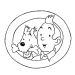 Disegno di Tintin e Snowy da colorare
