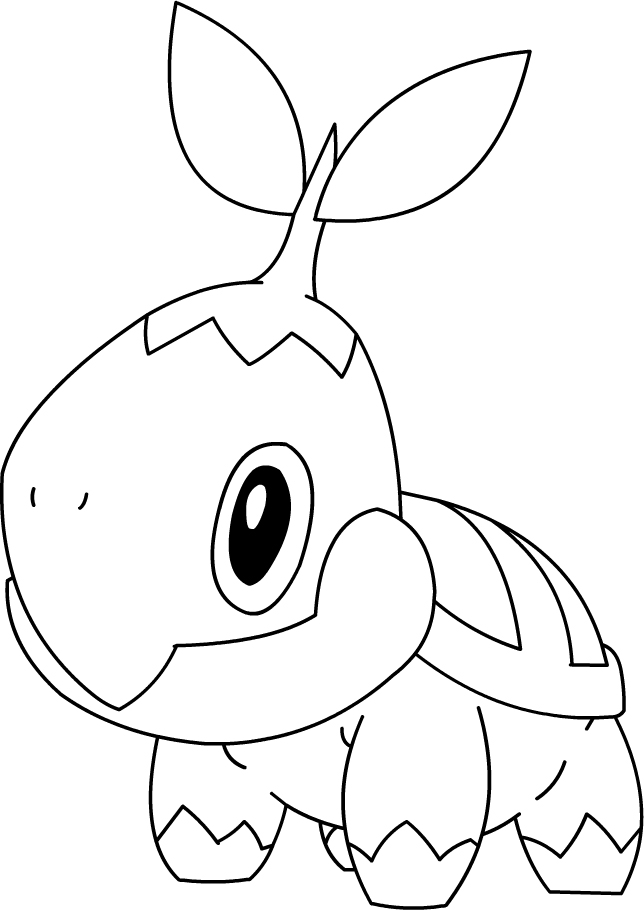 Coloriage Tortipouss Pokemon à Imprimer