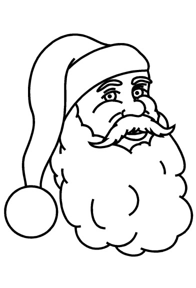 Disegno di Volto di Babbo Natale da colorare