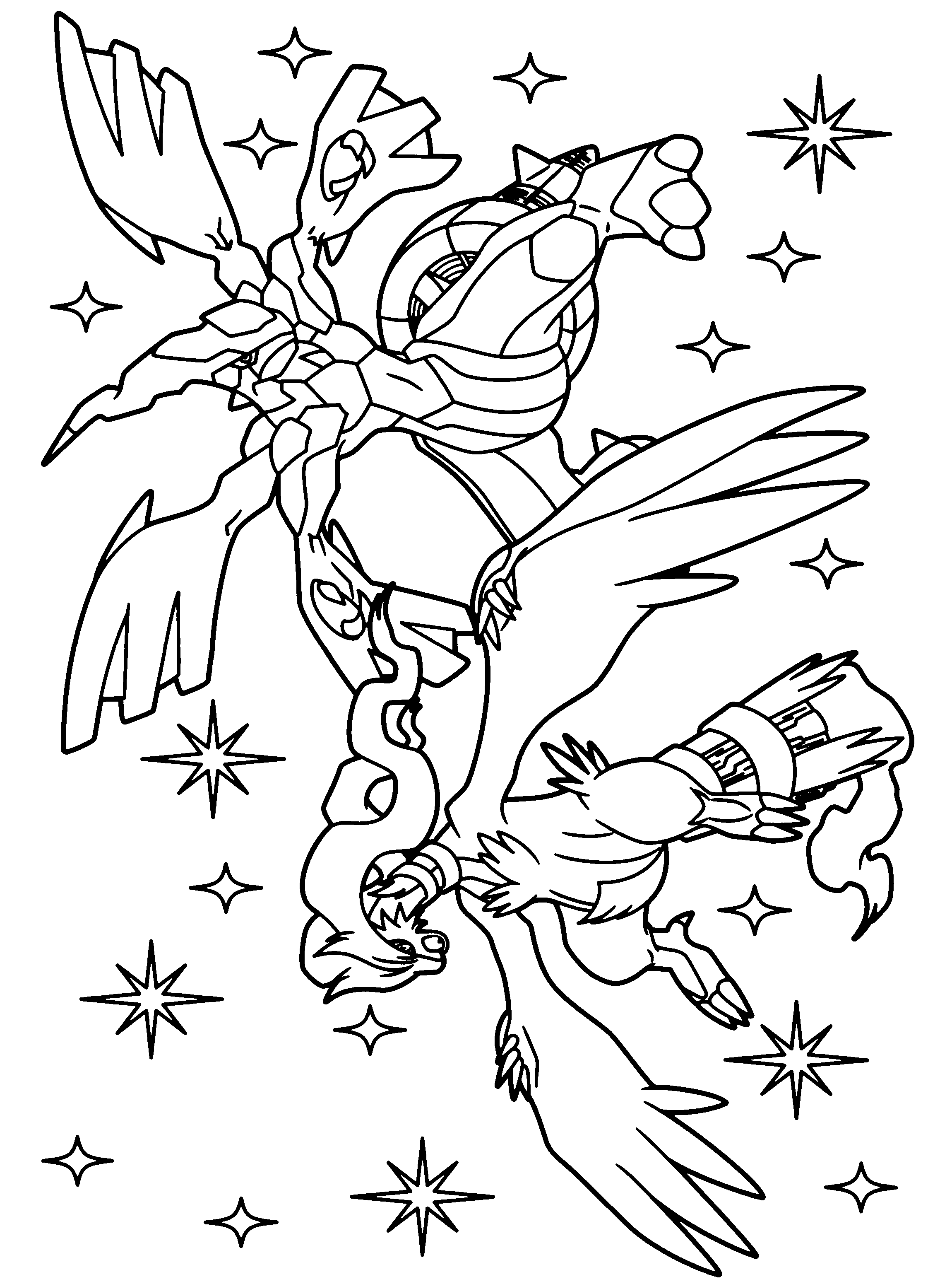 Pokemon Zekrom And Reshiram coloring page