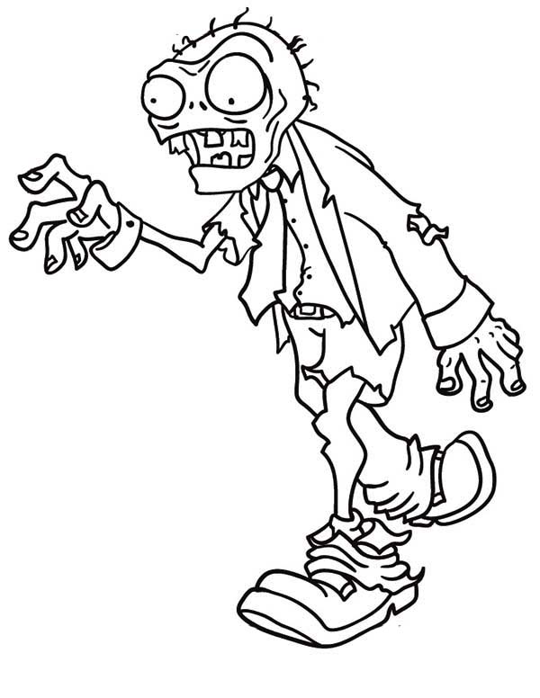 Zombie Halloween coloring page