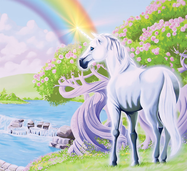 Disegno di Unicorno arcobaleno da colorare