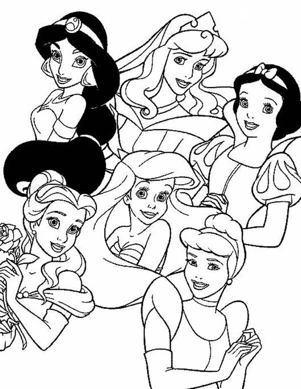 Free Disney Princesses coloring page