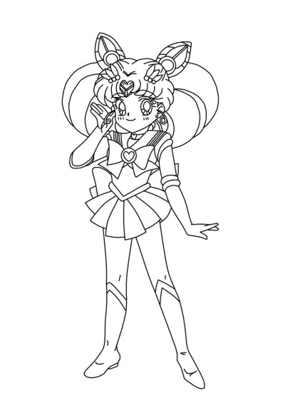 Sailor Chibi Moon Free coloring page