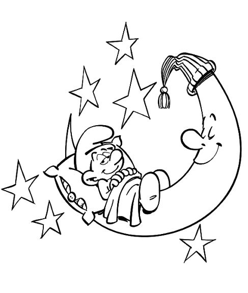 Free Lazy Smurf coloring page