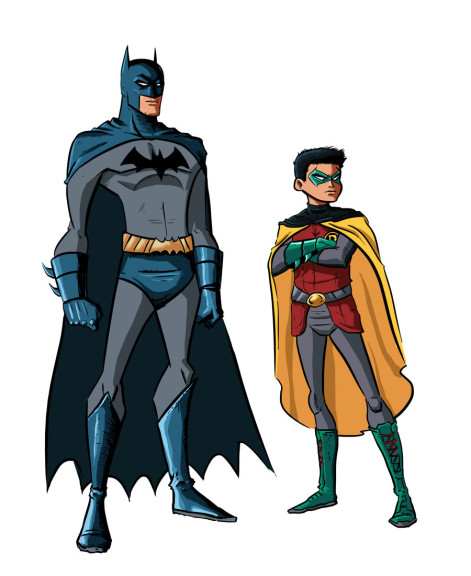 Disegno di Robin e Batman da colorare