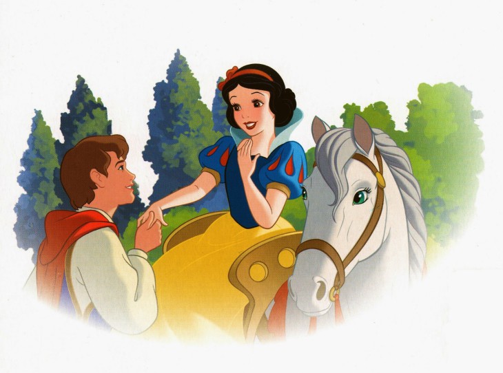 Blanche Neige sur un cheval