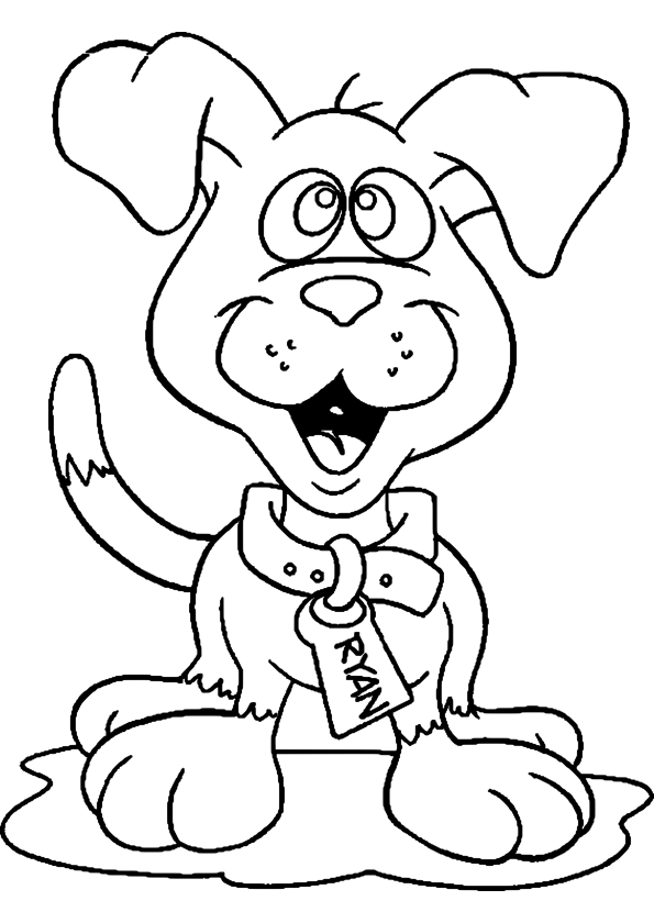 Dog drawing and coloring page