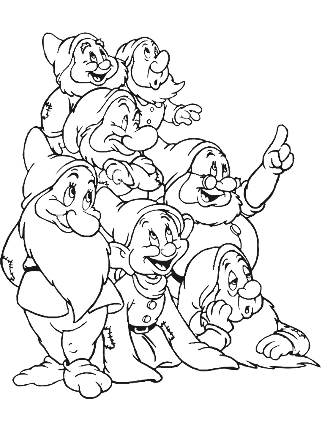 The 7 Dwarfs coloring page