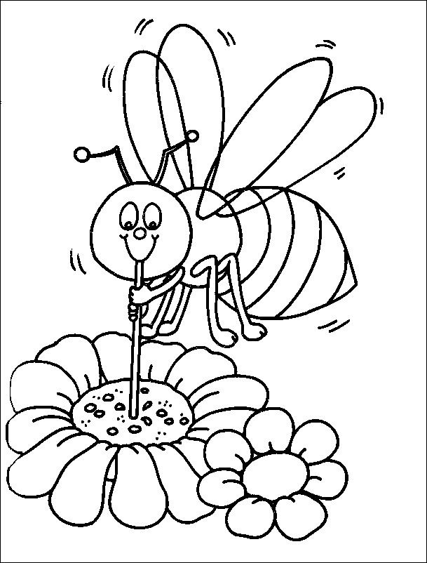Easy Bee coloring page