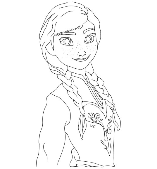 Disegno di Anna di Arendelle da colorare