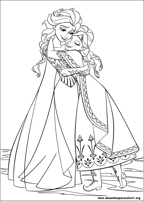 Coloriage Anna et Elsa