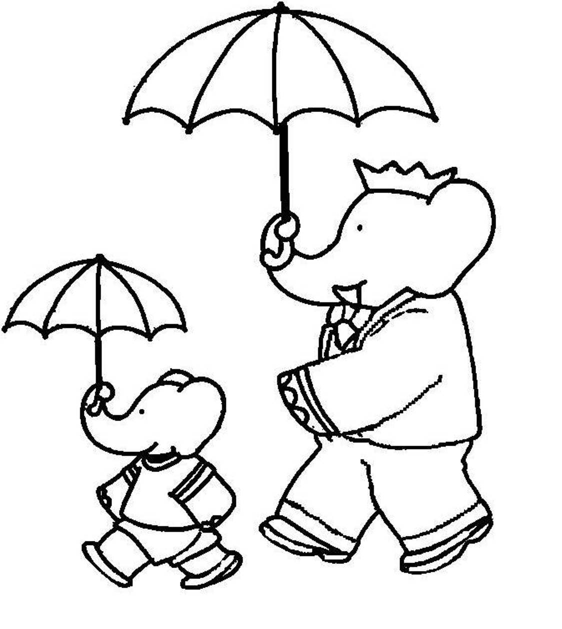 Elephant Babar coloring page