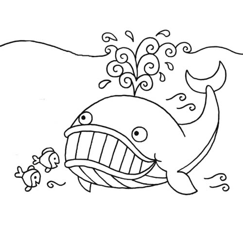 Coloriage baleine marrante