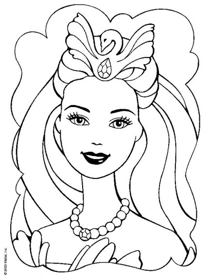 Disegno di Barbie con gioielli da colorare