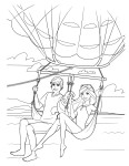 Coloriage Barbie parachute