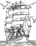 Coloriage bateau de transport