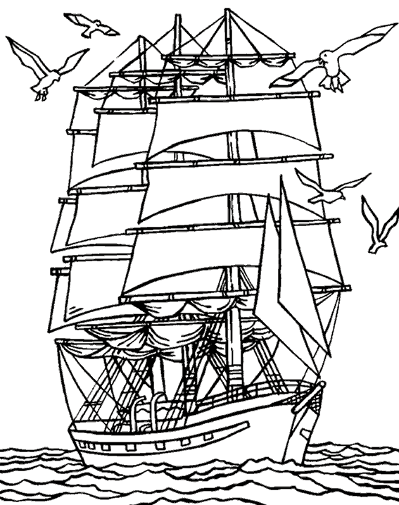 Transport Ship coloring page