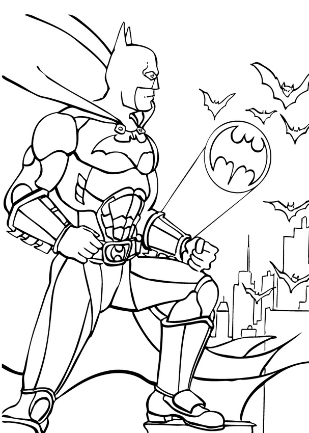 Disegno di Batman e la luce da colorare