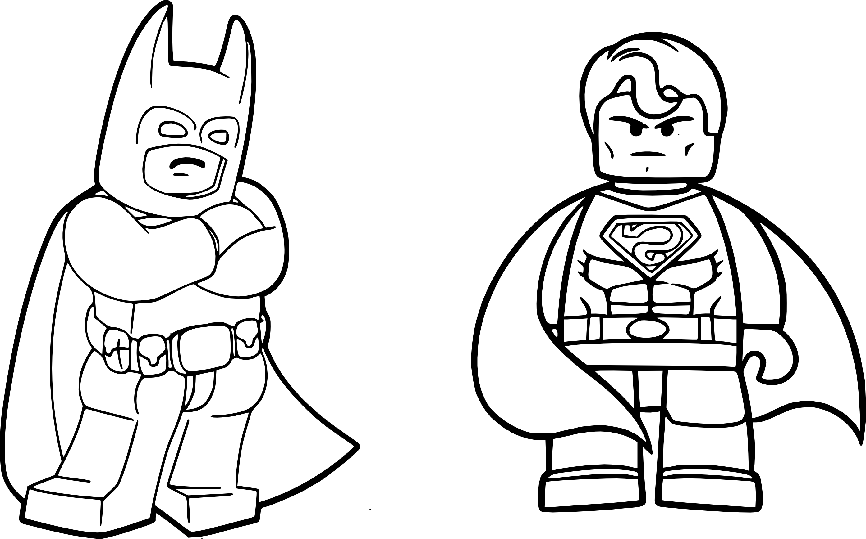 Disegno di Batman Superman Lego da colorare