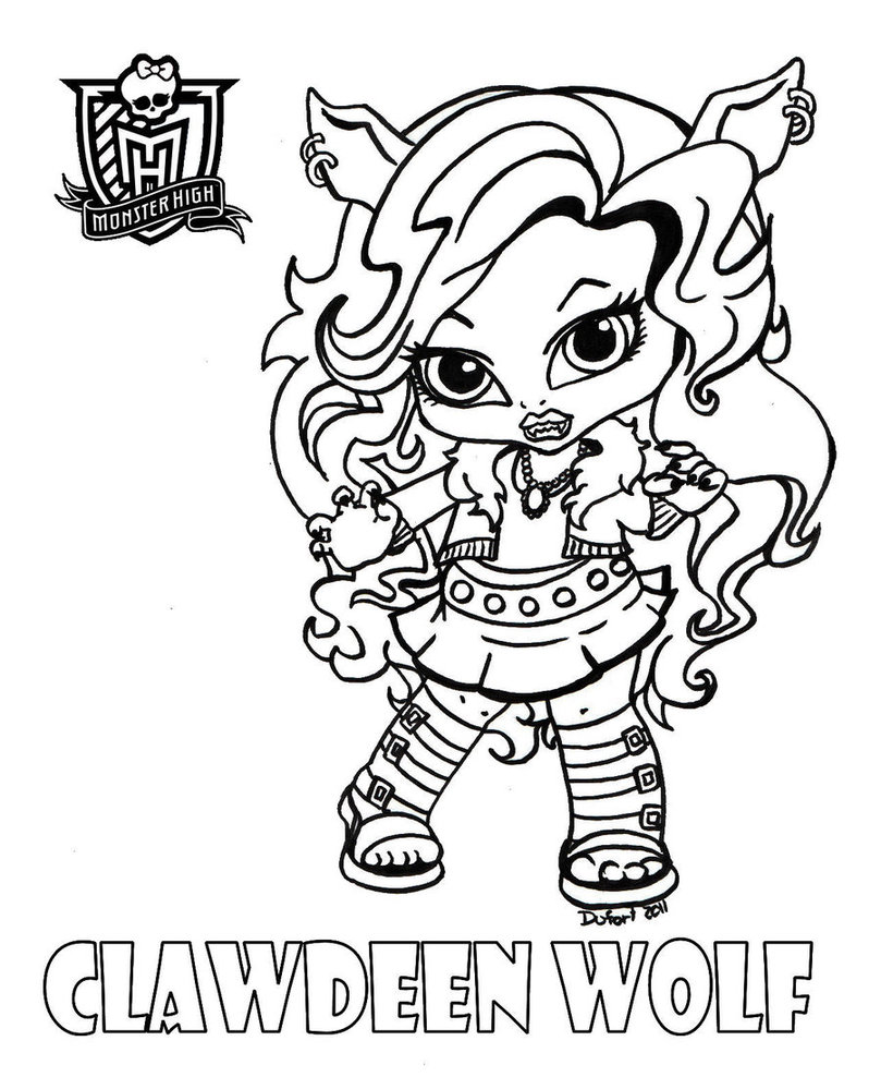 Coloriage bebe Clawdeen Wolf