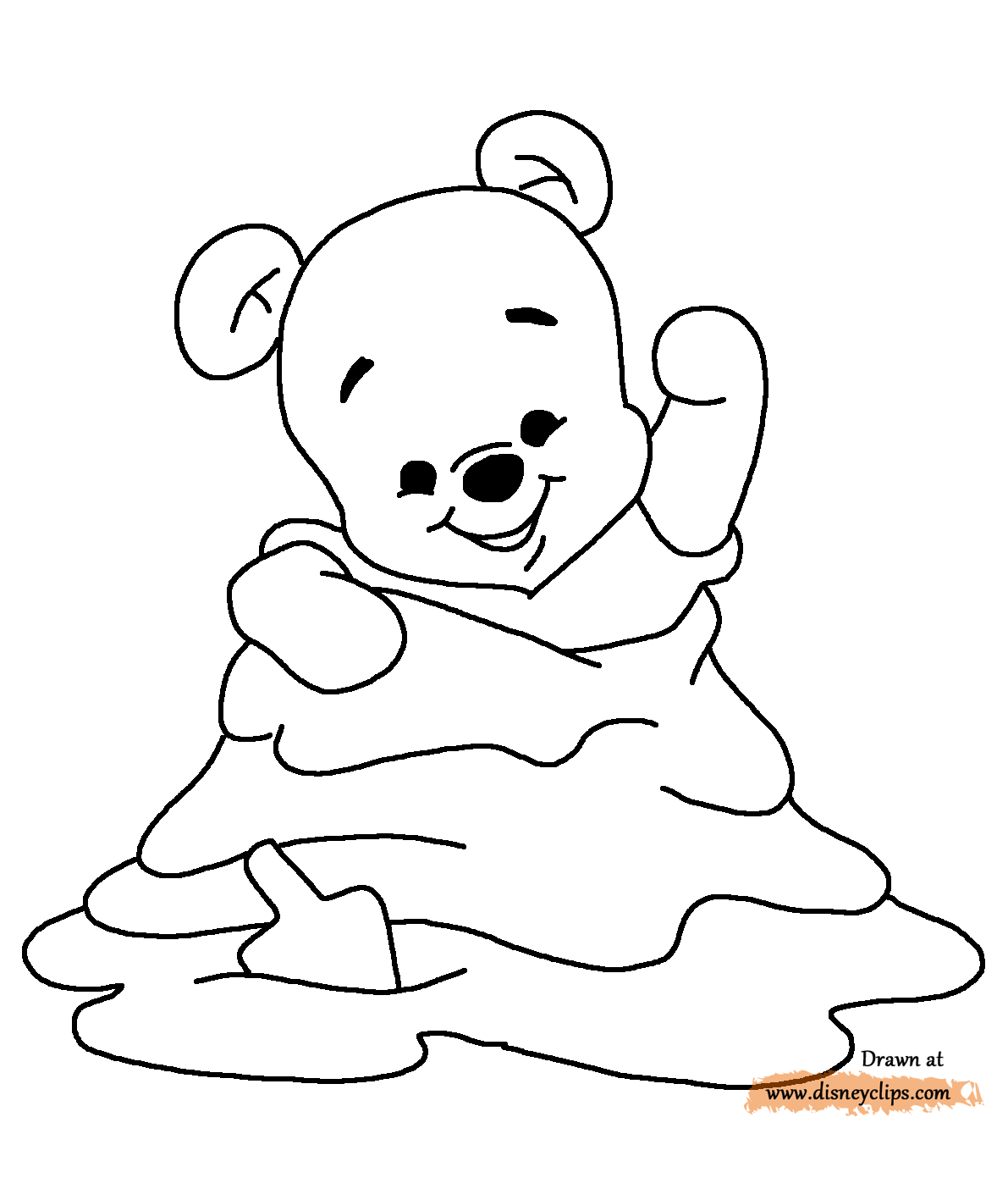 Disegno di Bambino Winnie The Pooh da colorare