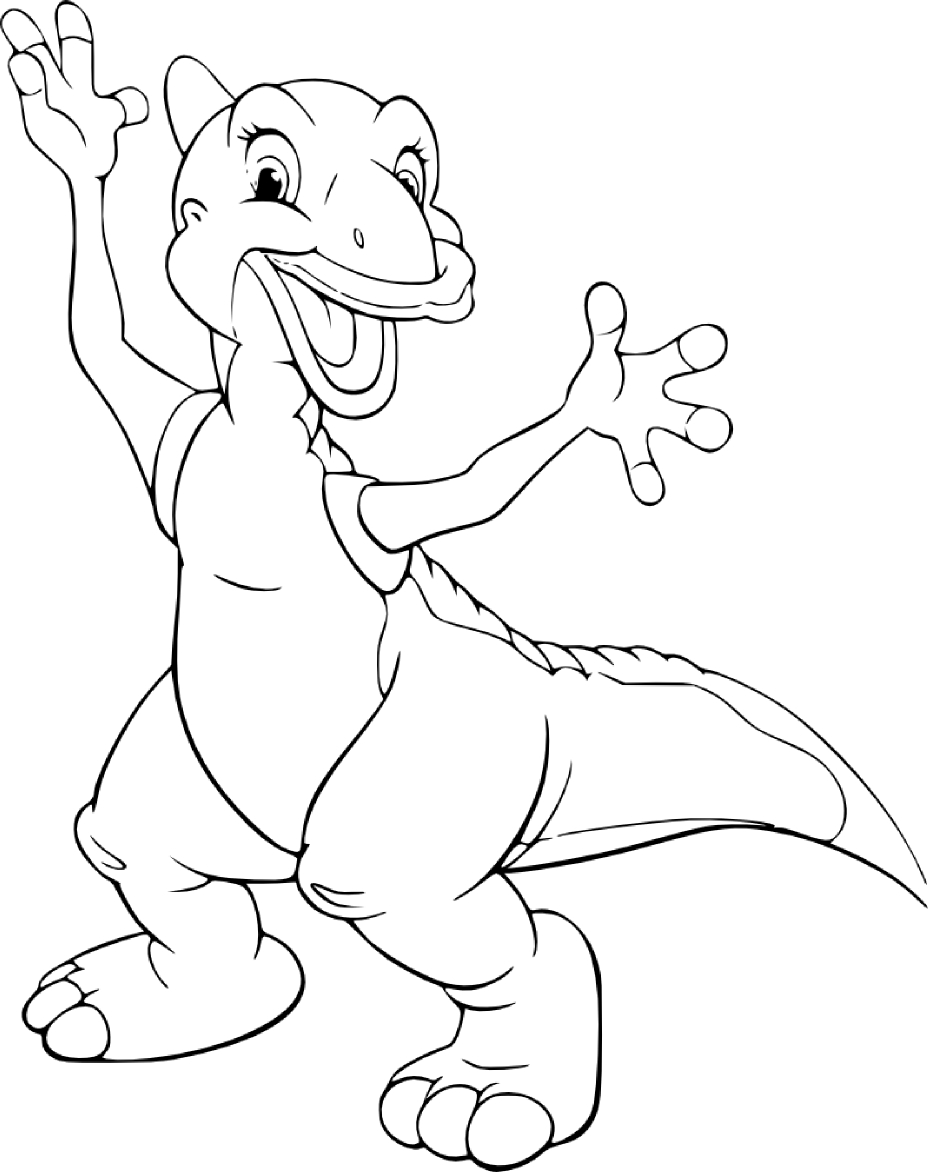 Disegno di Becky il piccolo dinosauro da colorare