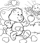 Coloriage Bisounours St Valentin