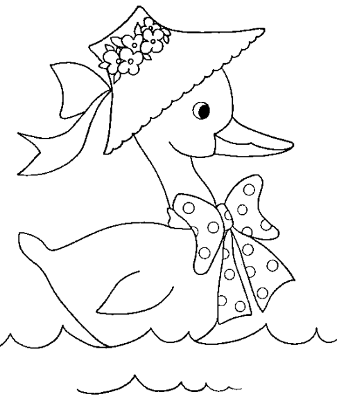 Coloriage canard fille