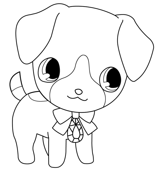 Coloriage chien mignon