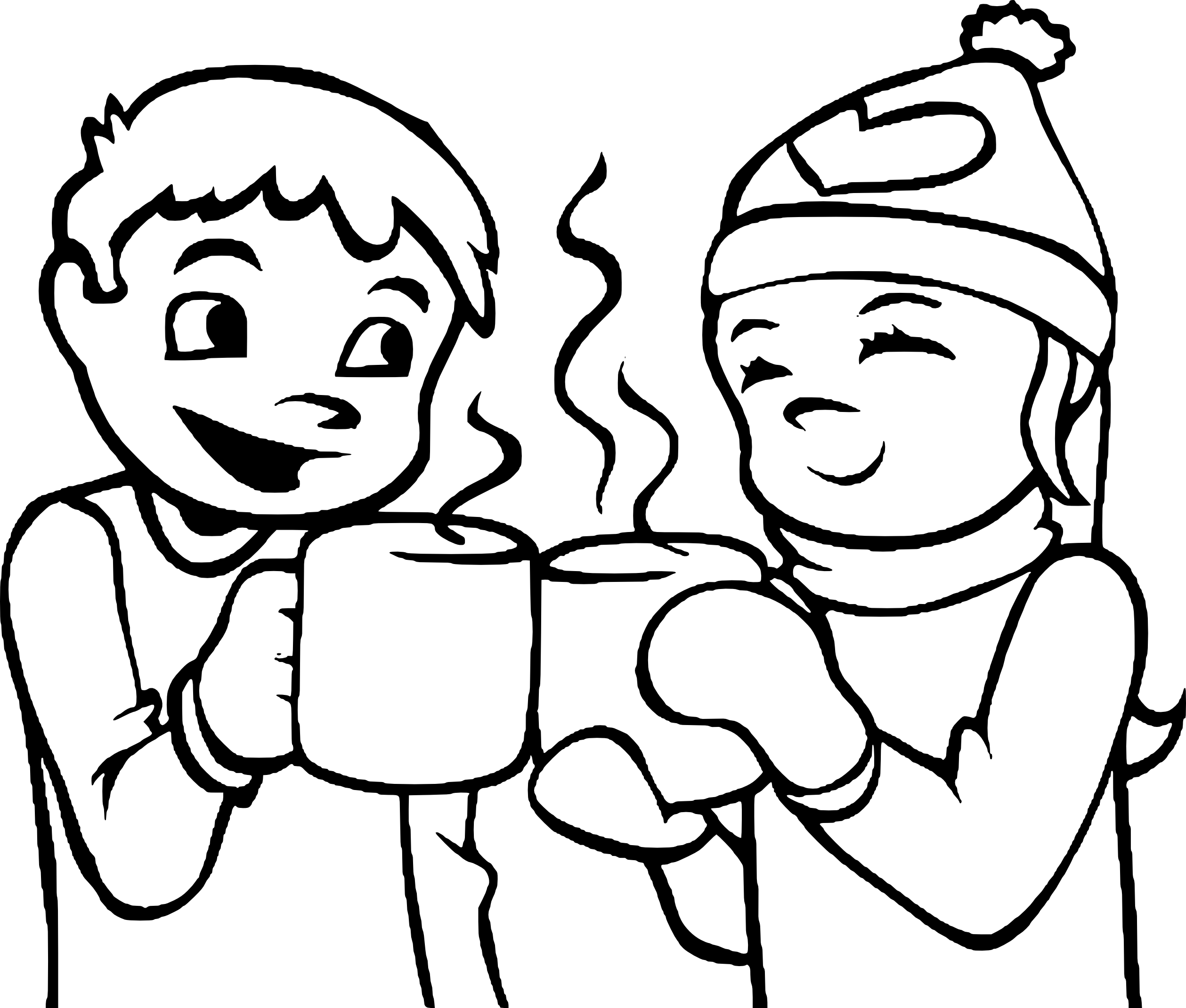 Coloriage chocolat chaud