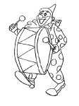 Clown Drum coloring page