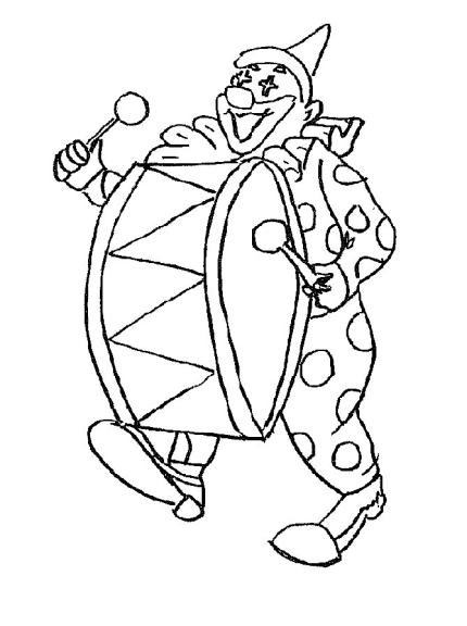 Clown Drum coloring page