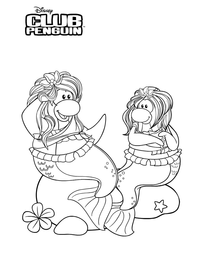 Club Penguin Mermaid coloring page