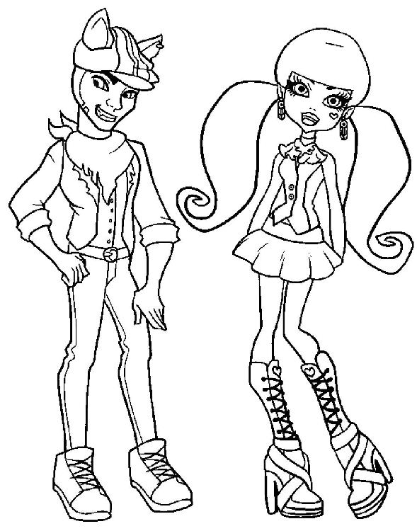 Disegno di Coppia Monster High da colorare