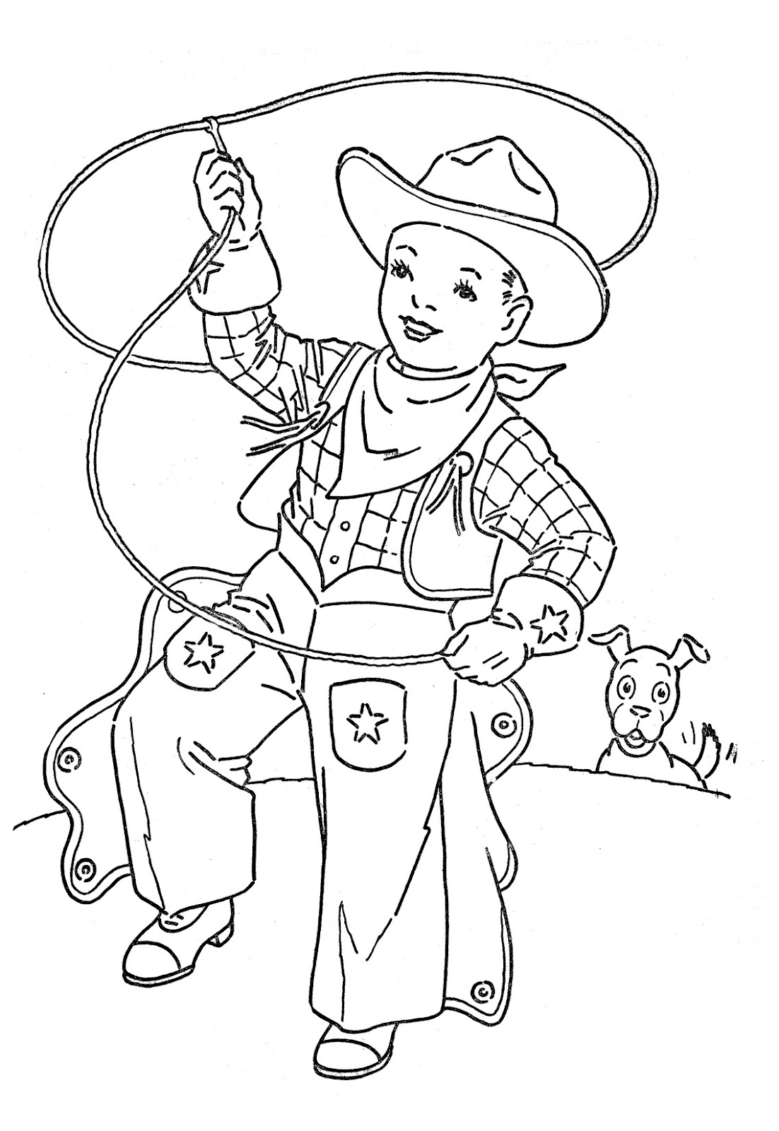 Coloriage Cow Boy garçon