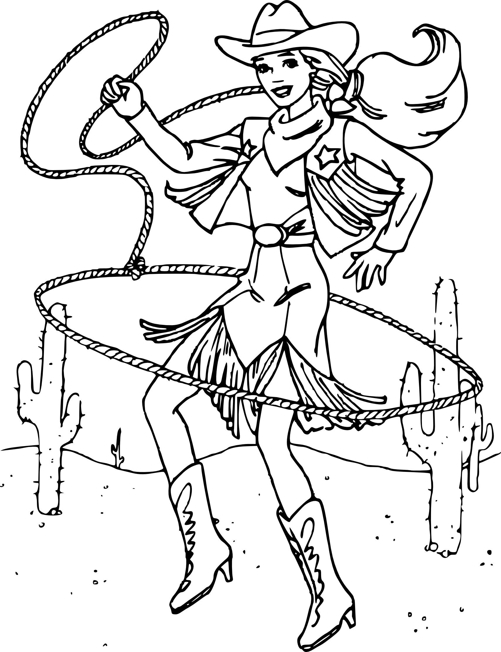 Coloriage cowgirl