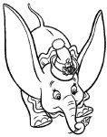 Dumbo drawing and coloring page