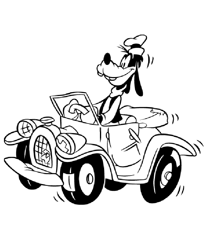 Coloriage Dingo voiture