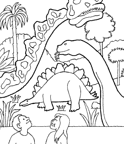 Coloriage dinosaure mange