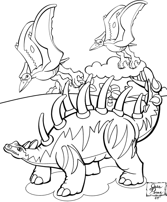 Dinosaurs coloring page