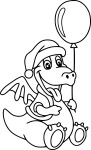 Dragon With A Balloon coloring page