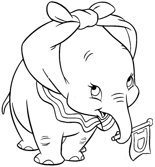 Disegno di Dumbo l'elefante da colorare