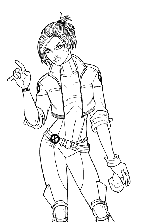 Girl In X Men coloring page