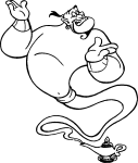 Coloriage genie Aladdin lampe