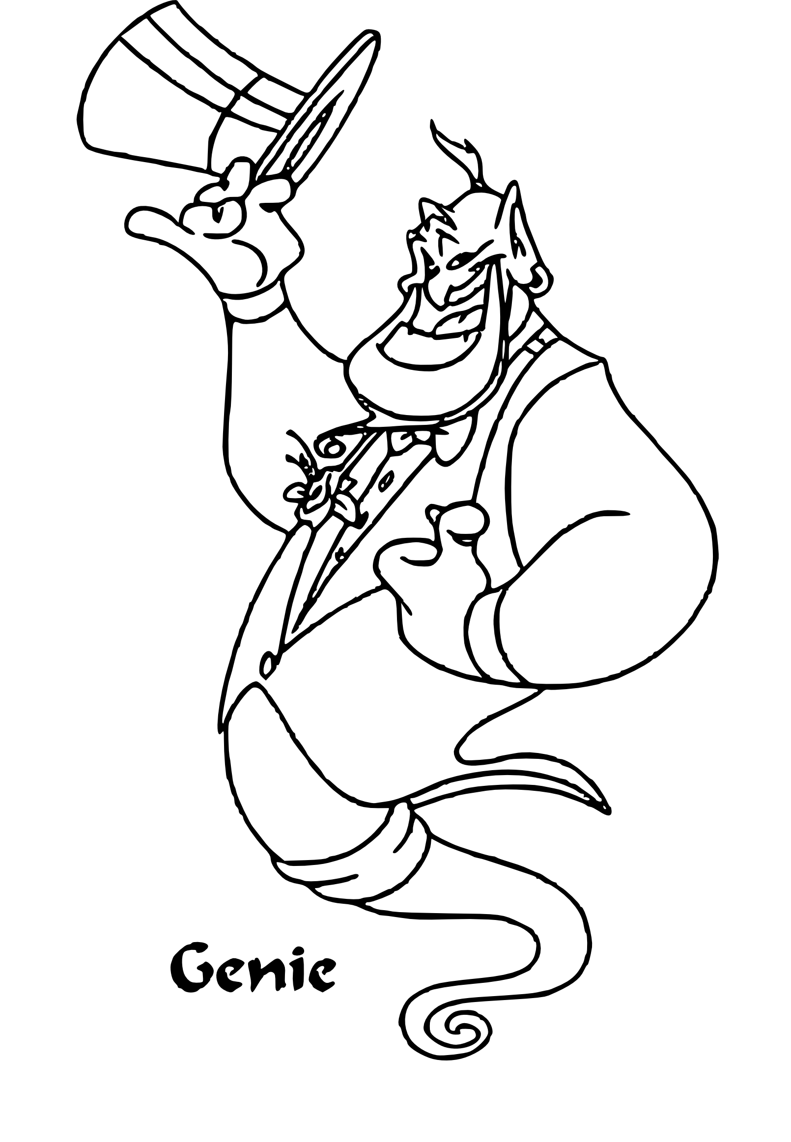 Coloriage genie de la lampe